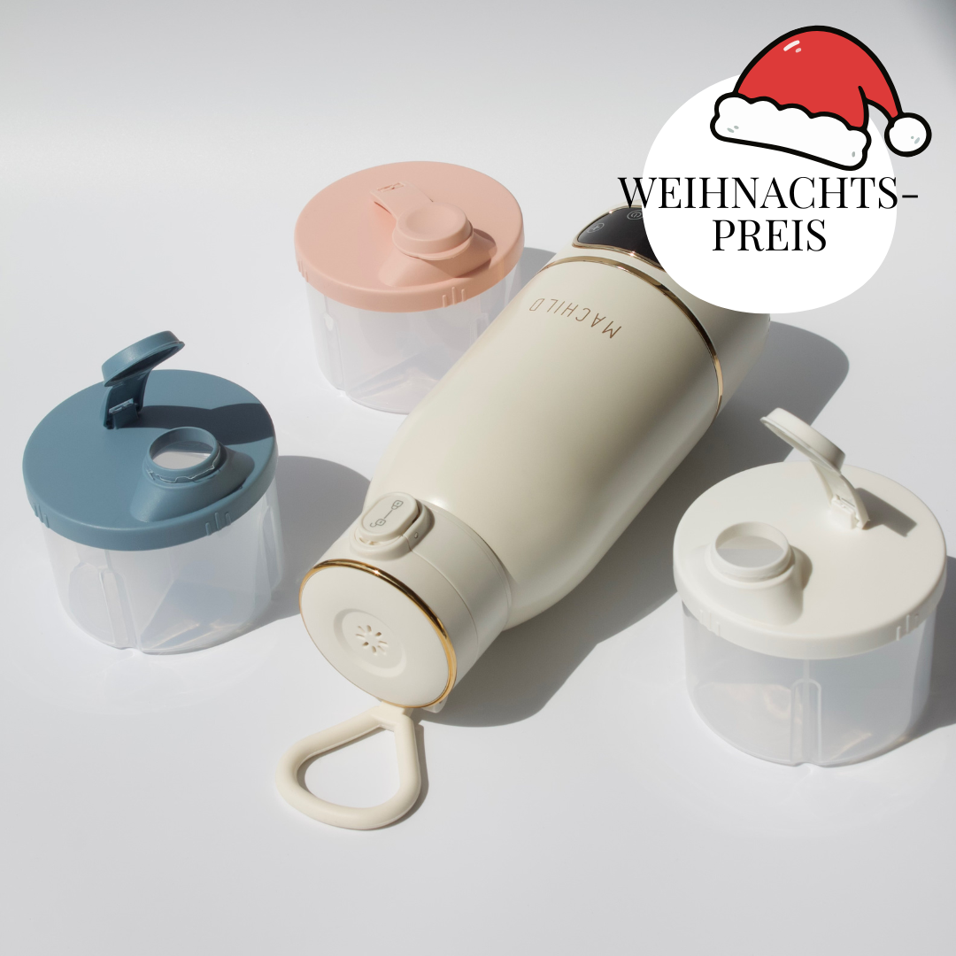 Tragbarer Fläschchenwärmer + Milchpulverbox (weiß) + Schnell-Ladegerät